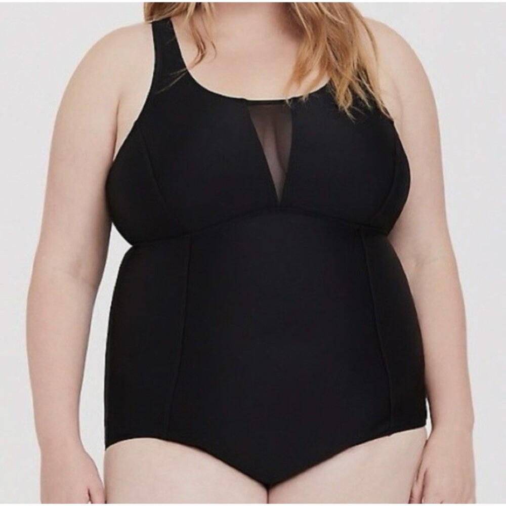 Torrid Black Mesh Keyhole One Piece Size 2  (2X) 12/18